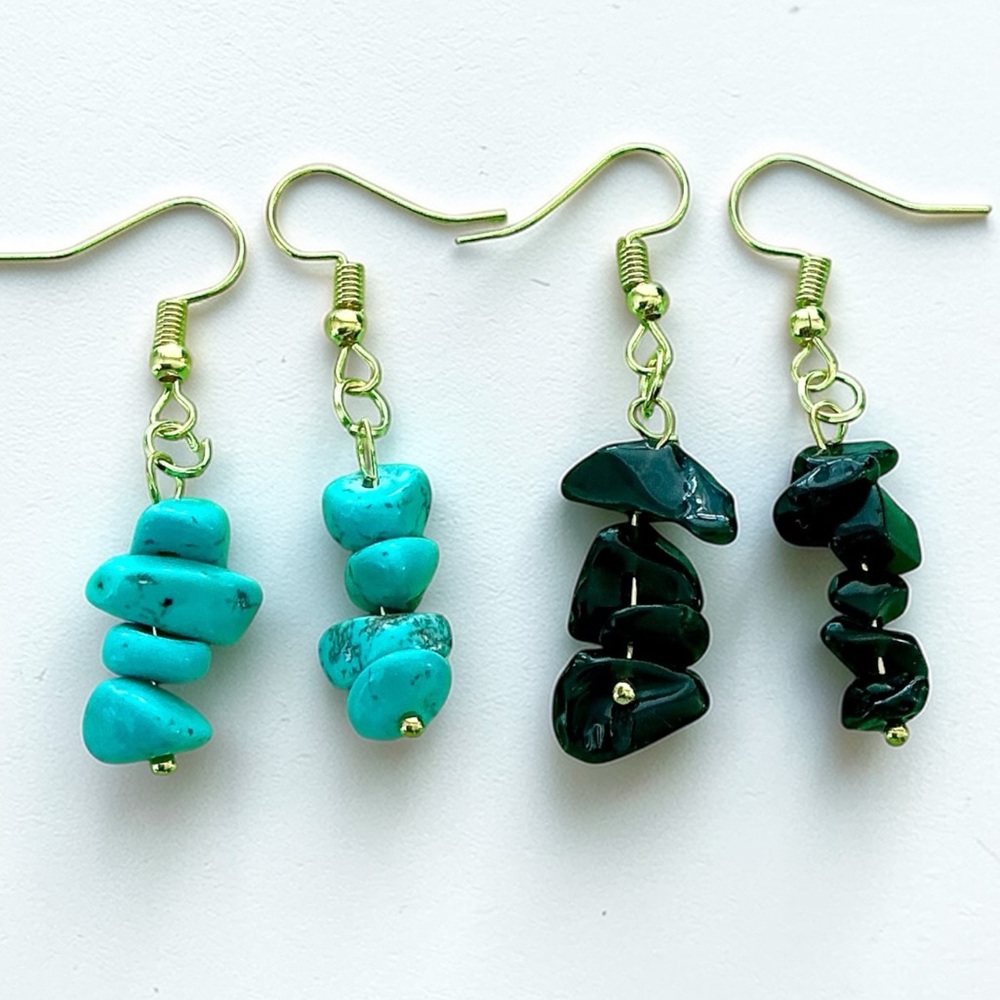 🆕 2 Pairs KIDS Gemstone Earrings-Small